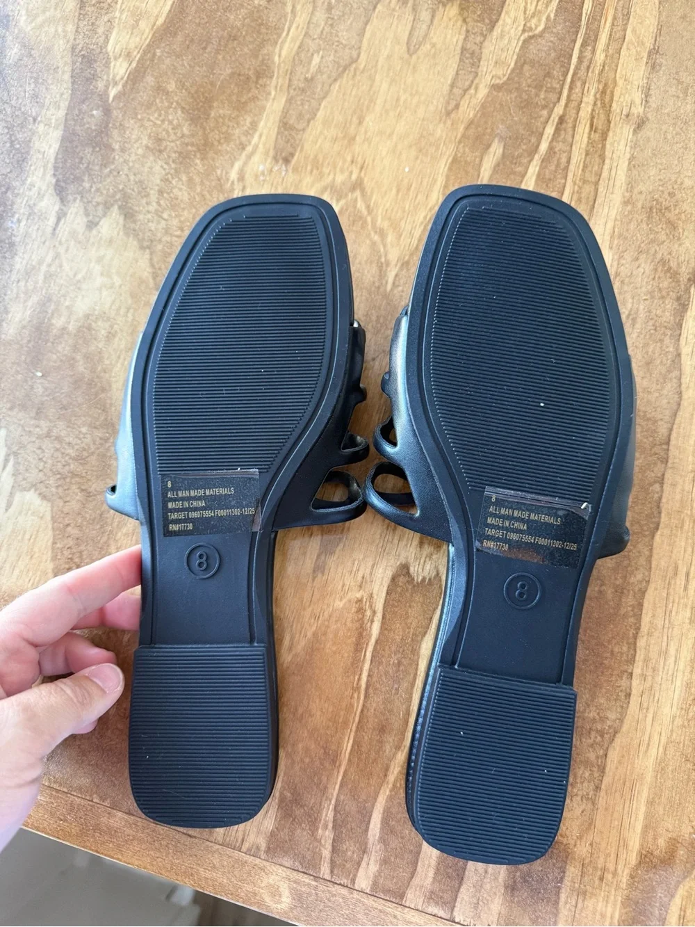 a new day Black Decorative Cutout Slide Sandals